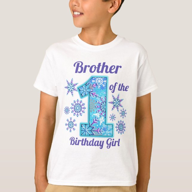 Snö Brother of the First Birthday, fryst T Shirt (Framsida)