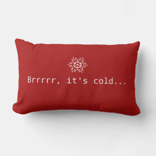Snö Brrrr Det är Kall Winter Red Mysigt Red & Whit Lumbarkudde