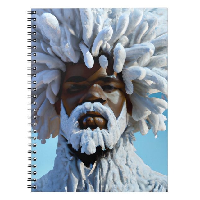 Snö Bruh Winter Black Kung Melanin Jultomten Anteckningsbok (Framsidan)