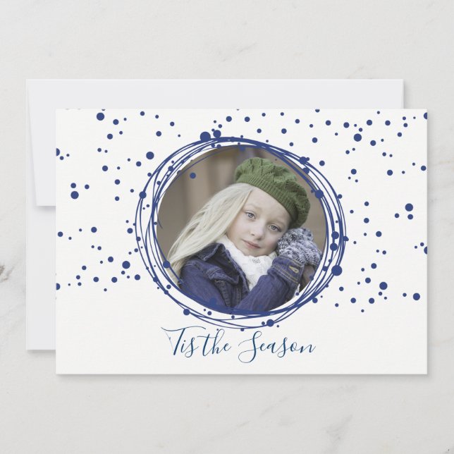 Snö Bubbles-fotingskort för julfransar Julkort (Framsida)