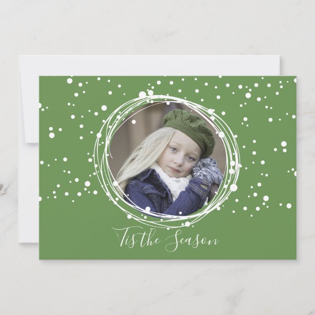 Snö Bubbles-fotingskort för julfransar Julkort (Framsida)