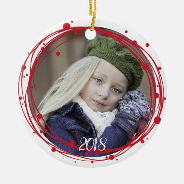 Snö Bubbles-jul-andedräkt Julgransprydnad Keramik (Framsidan)