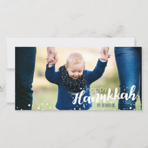 Snö Bubbles Lycklig Hanukkah-fotokort Julkort