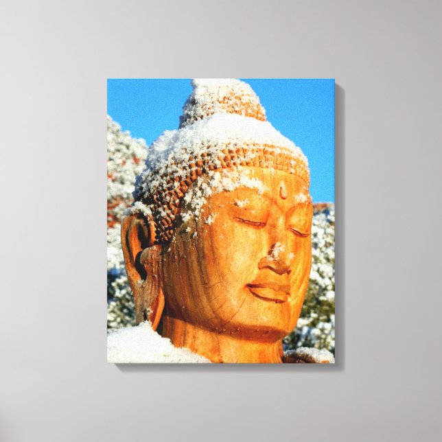 Snö Buddha-lindad duk Canvastryck (Framsida)