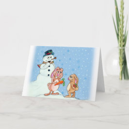 Snö Bunnies julhälsningskort Helgkort