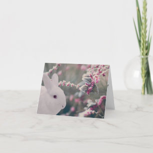 Snö bunny med frostade Berries Helgkort