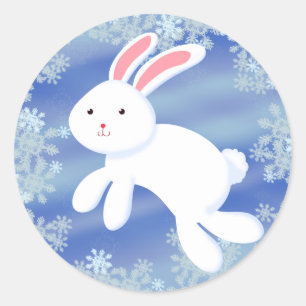 Snö Bunny Runt Klistermärke