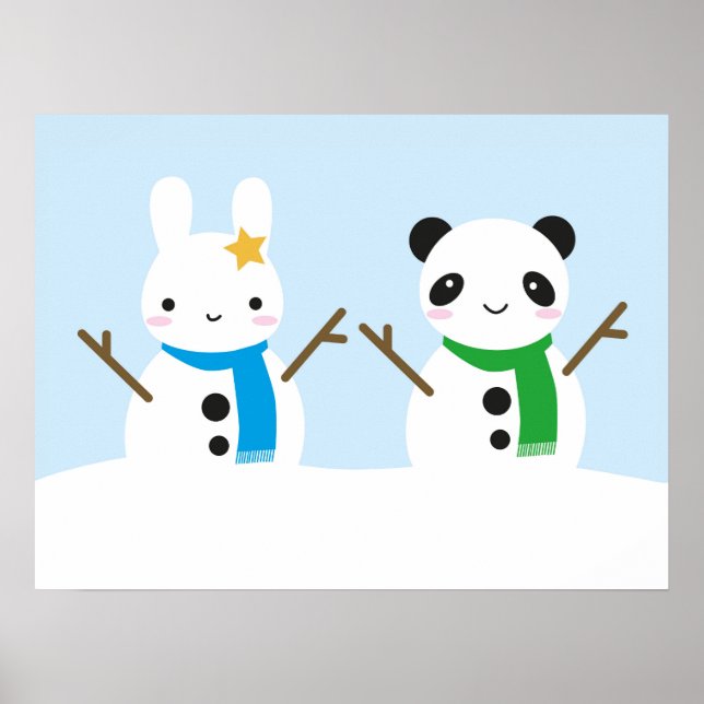 Snö Bunny & Snö Panda Poster (Framsidan)