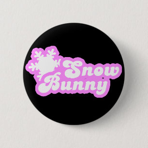 Snö Bunny Winter Rosa Knapp