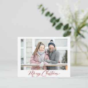 Snö Burgundy Calligraphy God jul Overlay  Vykort
