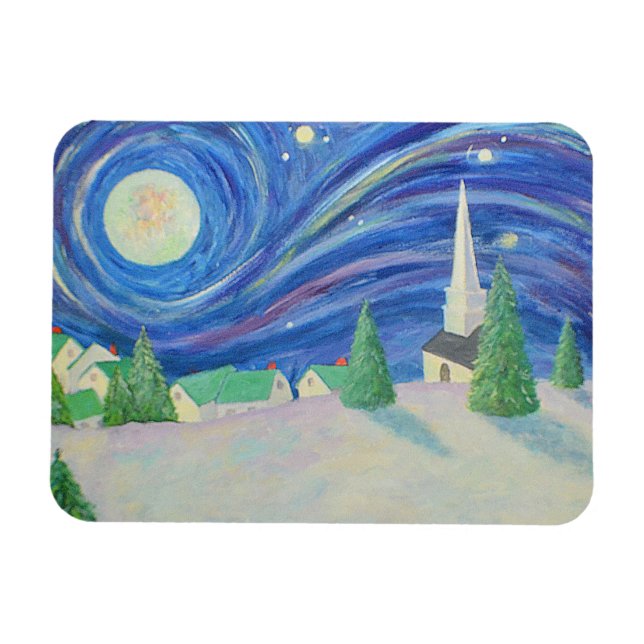 Snö byn Magnet (Horisontell)