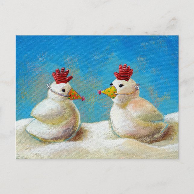 Snö Byte av fågelkort vid adress anpassningsbar Meddelande Vykort (Framsida)