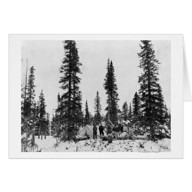 Snö Camping North of the Arctic Circle Hälsningskort (Framsidan Horizontal)