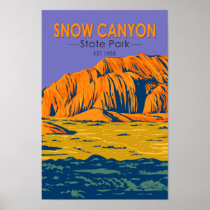 Snö Canyon State Park Utah Vintage Poster