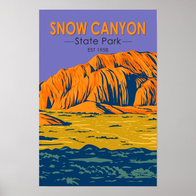 Snö Canyon State Park Utah Vintage Poster (Framsidan)