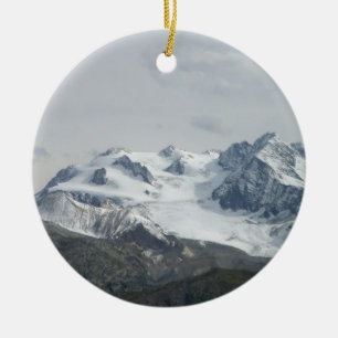Snö Capped Mont Blanc Julgransprydnad Keramik