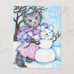 Snö Cat - Cute Kattunge vykort