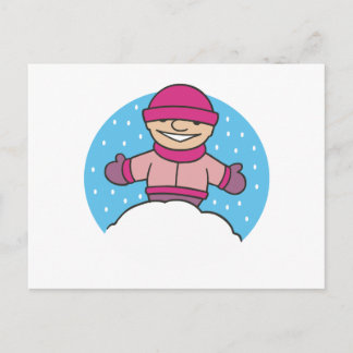 Snö Child Vykort