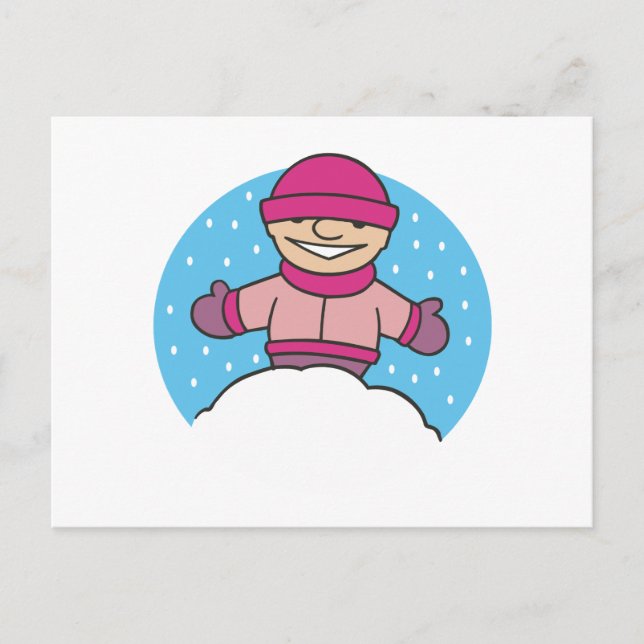 Snö Child Vykort (Framsida)