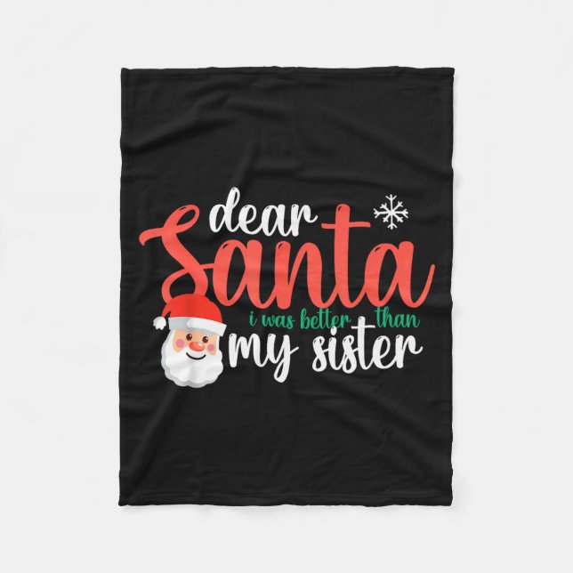 Snö Claus jul Kära Tomte Jag var bättre än  Fleecefilt (Framsidan)