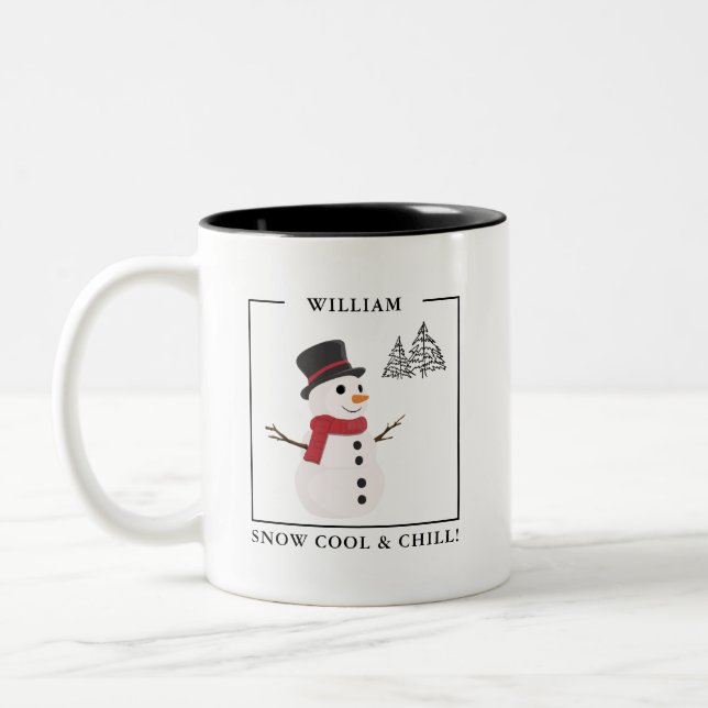 Snö Cool & Chill Anpassad Snömannen Mugg – Present (Vänster)