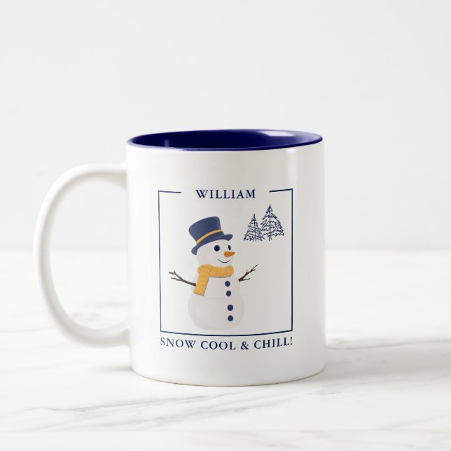 Snö Cool & Chill Anpassad Snömannen Mugg – Present (Vänster)
