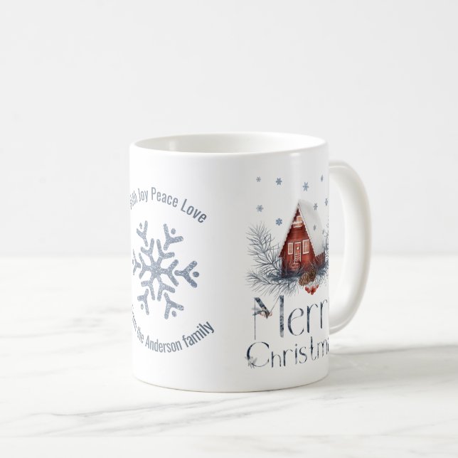Snö-Covered Fairy House, Snö, God jul Kaffemugg (Framsida höger)