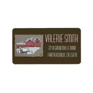 Snö Cows & Barn Adressetikett