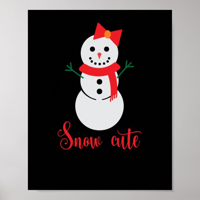 Snö Cute Snögubbe jul Poster (Framsidan)