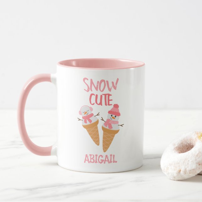 Snö Cute Snögubbe Snö Cone Winter Mugg (Med munk)