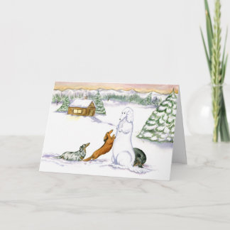 Snö Dachshund Helgdag Card Helgkort