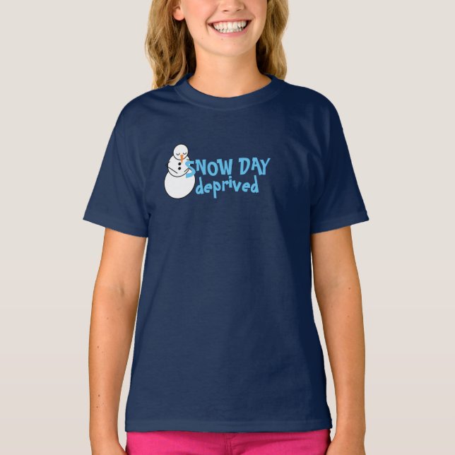 Snö Dag som berövats Student Winter Funny Tee Shirt (Framsida)