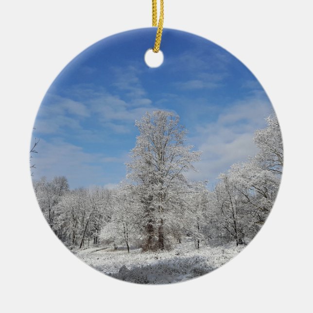 Snö-dagen Julgransprydnad Keramik (Framsidan)