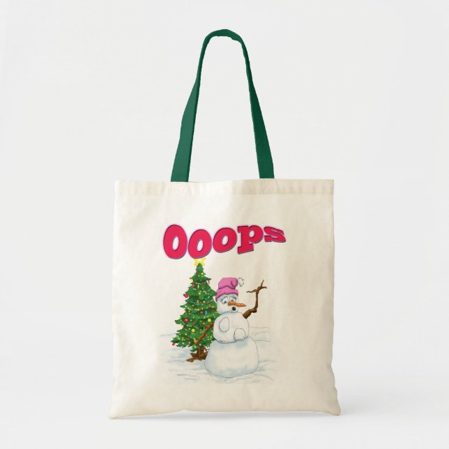 Snö dam med julgran Ops Tygkasse (Framsidan)