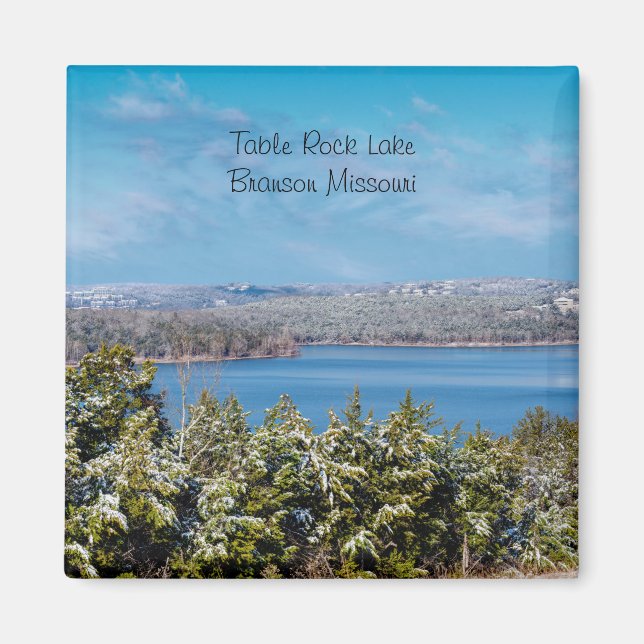 Snö-damm vid Sjö-torget Bord Sten Magnet (Framsidan)