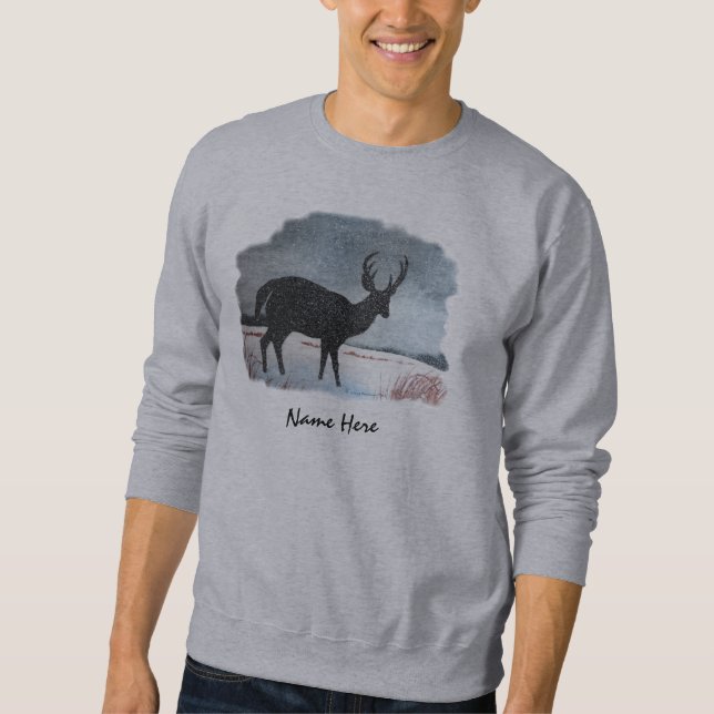 Snö dammad av hjortkonst sweatshirt (Framsida)