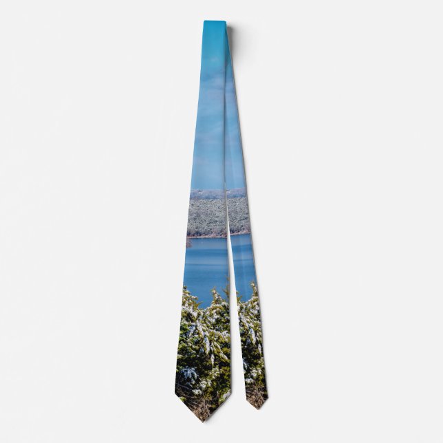 Snö-dammen vid Bord Sten Sjö Neck Tie Slips (Framsida)