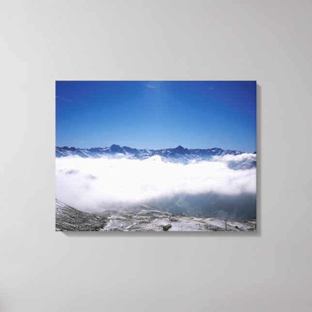 Snö Davos Schweiz-Helgdag kort Canvastryck (Framsida)
