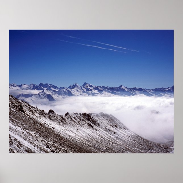 Snö Davos Schweiz-Helgdag kort Poster (Framsidan)