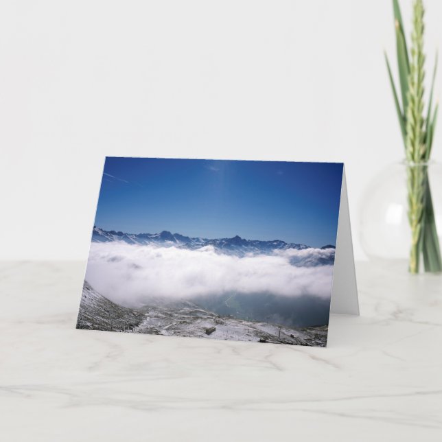 Snö Davos Schweiz Helgkort (Framsida)