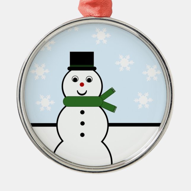 Snö Day Snögubbe Premium Round Ornament (Framsidan)