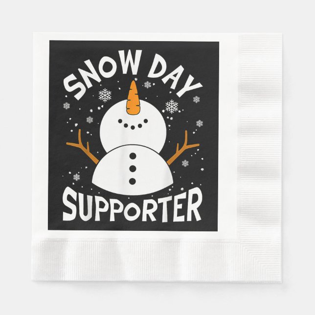 Snö Day Supporter Snowflake Funny Teacher Christm Pappersservett (Framsidan)