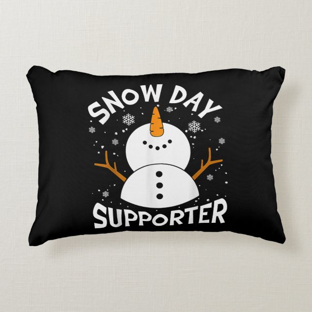 Snö Day Supporter Snowflake Funny Teacher Christm Prydnadskudde (Framsidan)