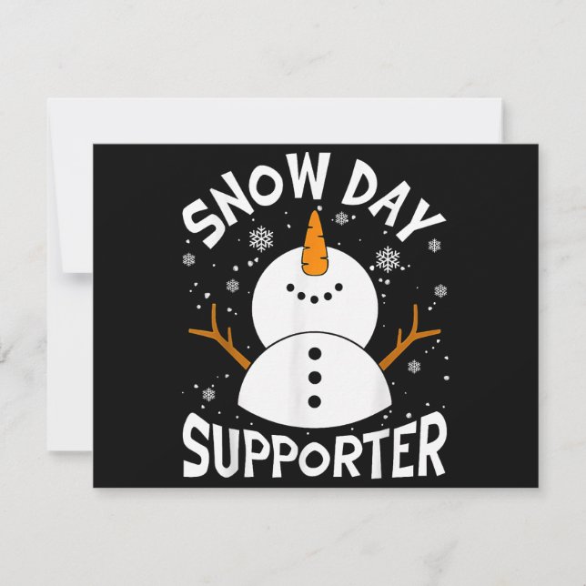 Snö Day Supporter Snowflake Funny Teacher Christm Tack Kort (Framsida)