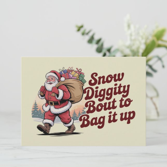 Snö Diggity På väg att Bunta Ihop Det 90-tals Jul  Julkort (Stående Fram)