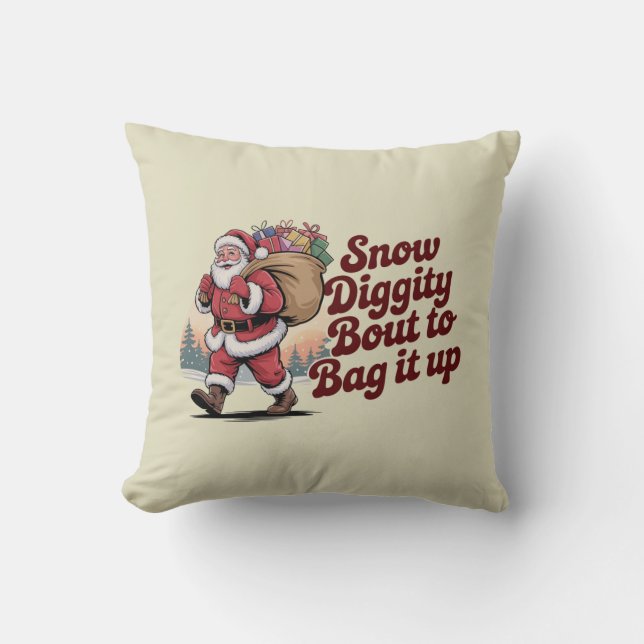 Snö Diggity På väg att Bunta Ihop Det 90-tals Jul  Kudde (Framsida)