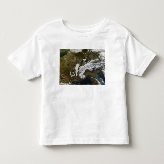 Snö, dimma och låg moln i westerna Europa T Shirt (Framsida)