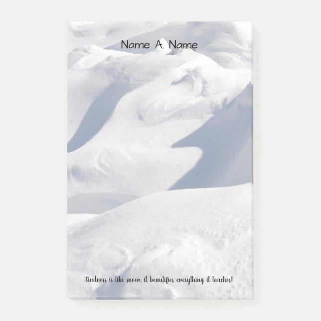 Snö driver och skuggar fotograferar post-it block (Framsida)