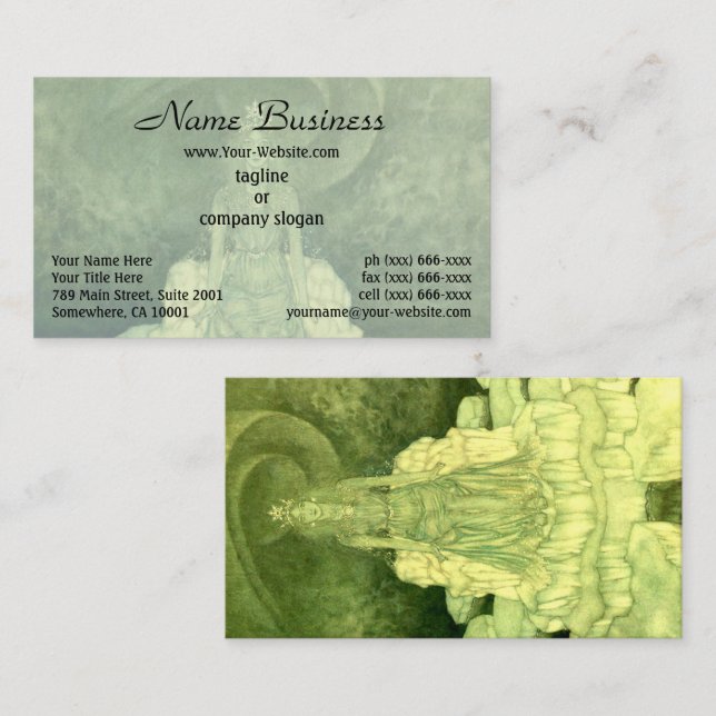 Snö drottning av Edmund Dulac illustrationer Visitkort (Fram/baksida)