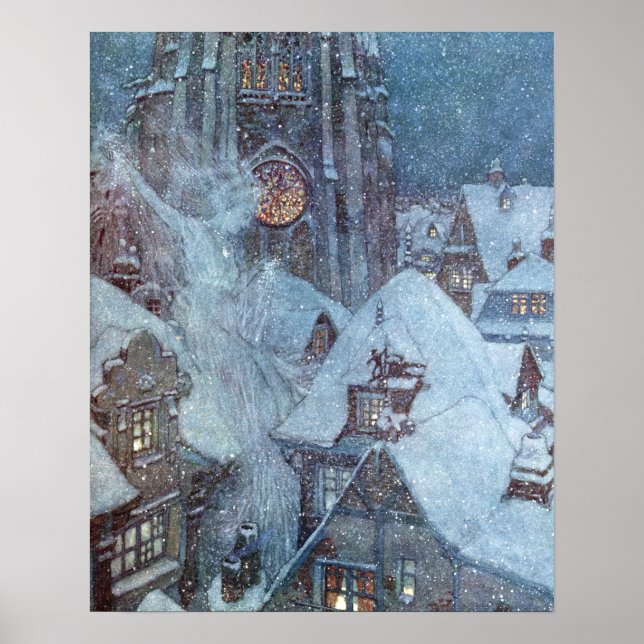 Snö drottning av Edmund Dulac Poster (Framsidan)
